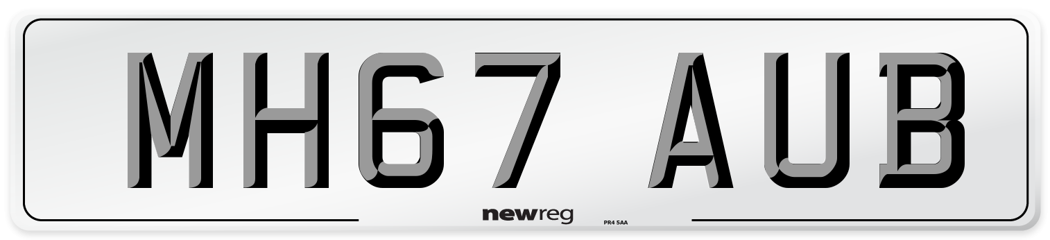 MH67 AUB Number Plate from New Reg
